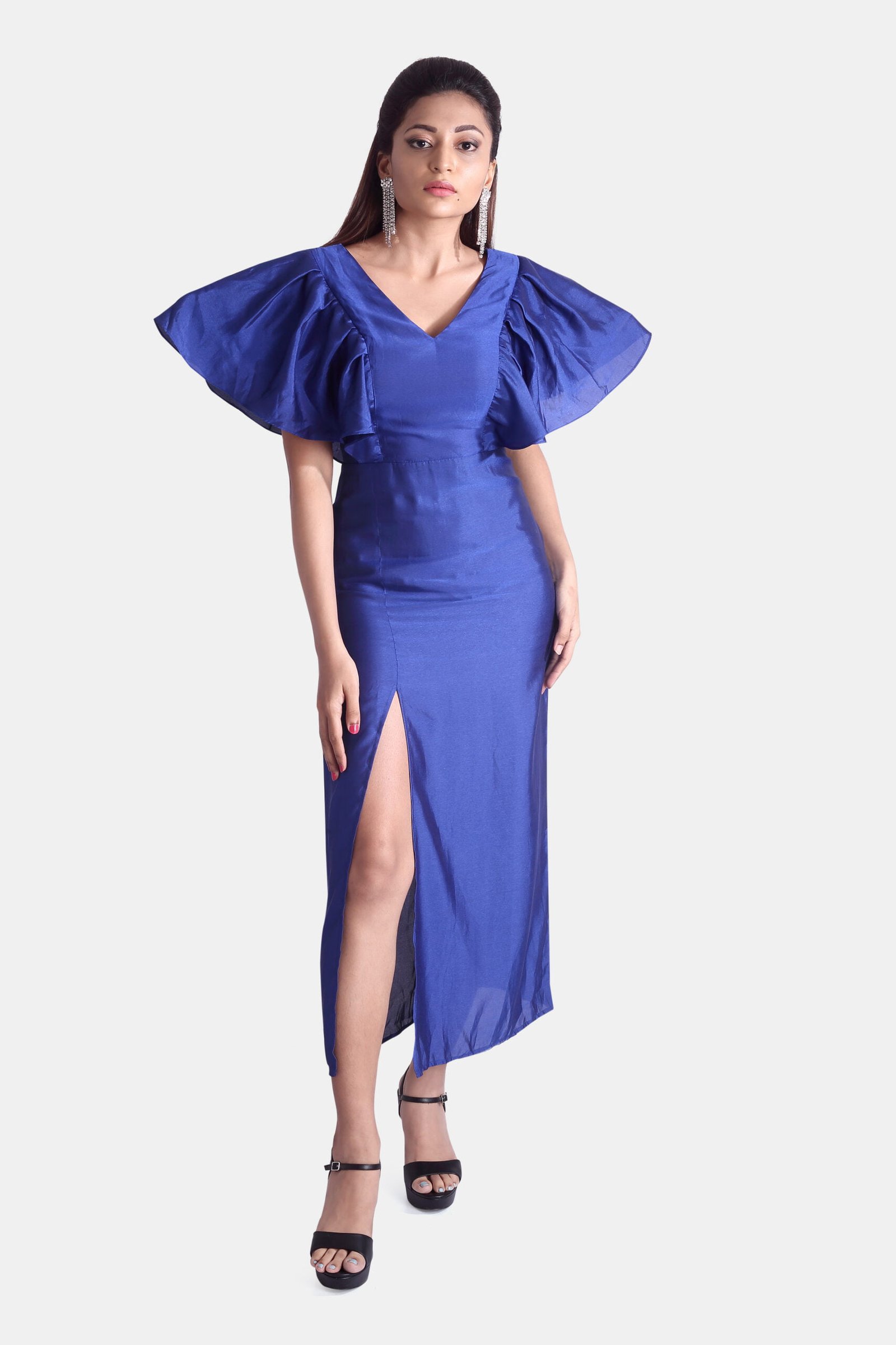 Triene women’s premium long split blue dress