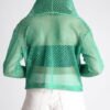 Triene women's net green hoodie with metal zipper - Image 5