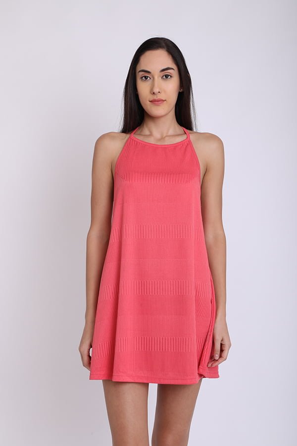 Women’s Textured Pink Dress – Feminine and Stylish